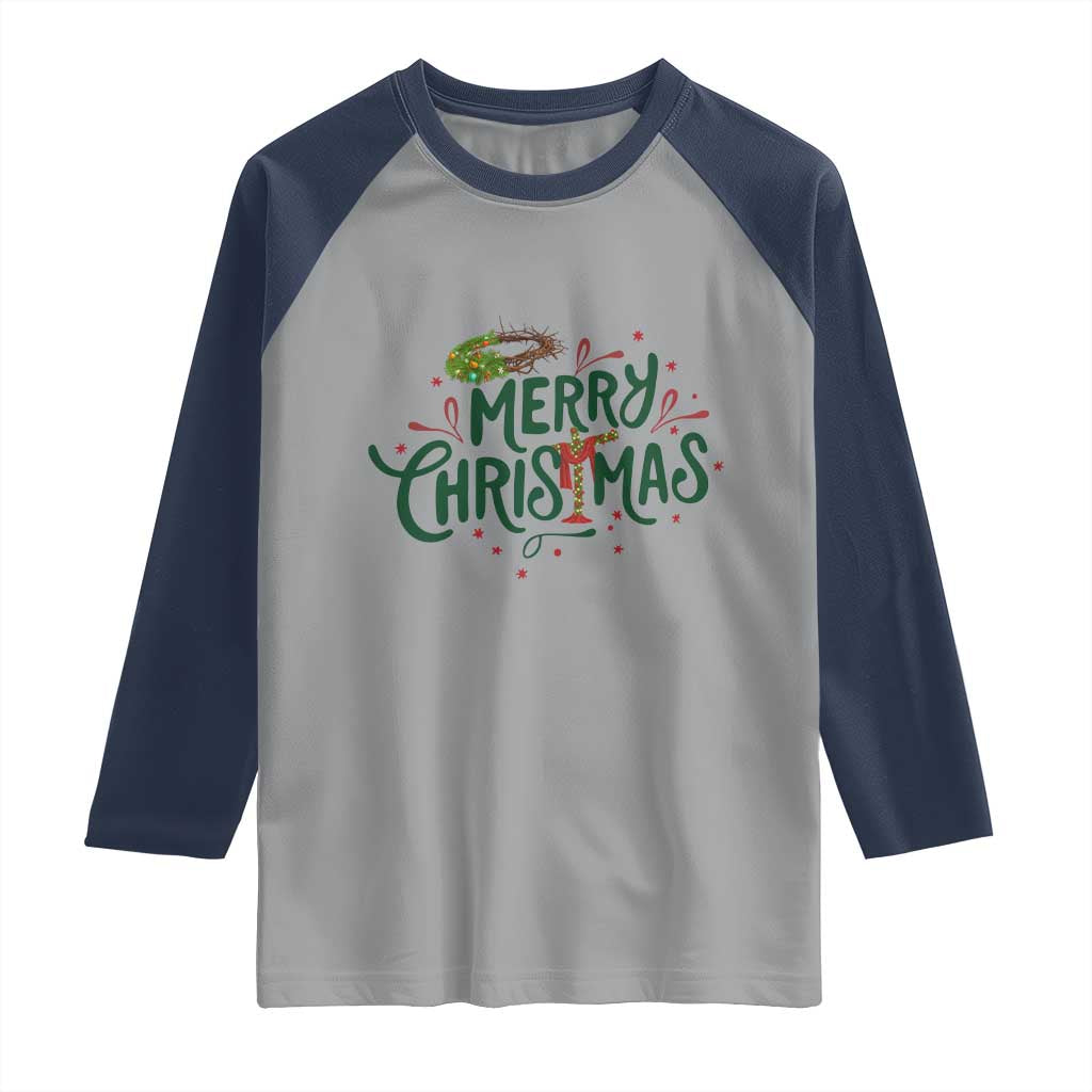 Jesus Christian Christmas Raglan Shirt - Wonder Print Shop