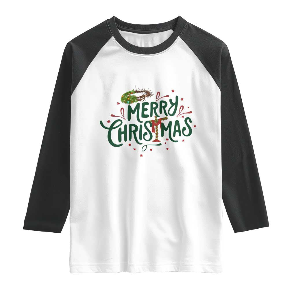 Jesus Christian Christmas Raglan Shirt - Wonder Print Shop