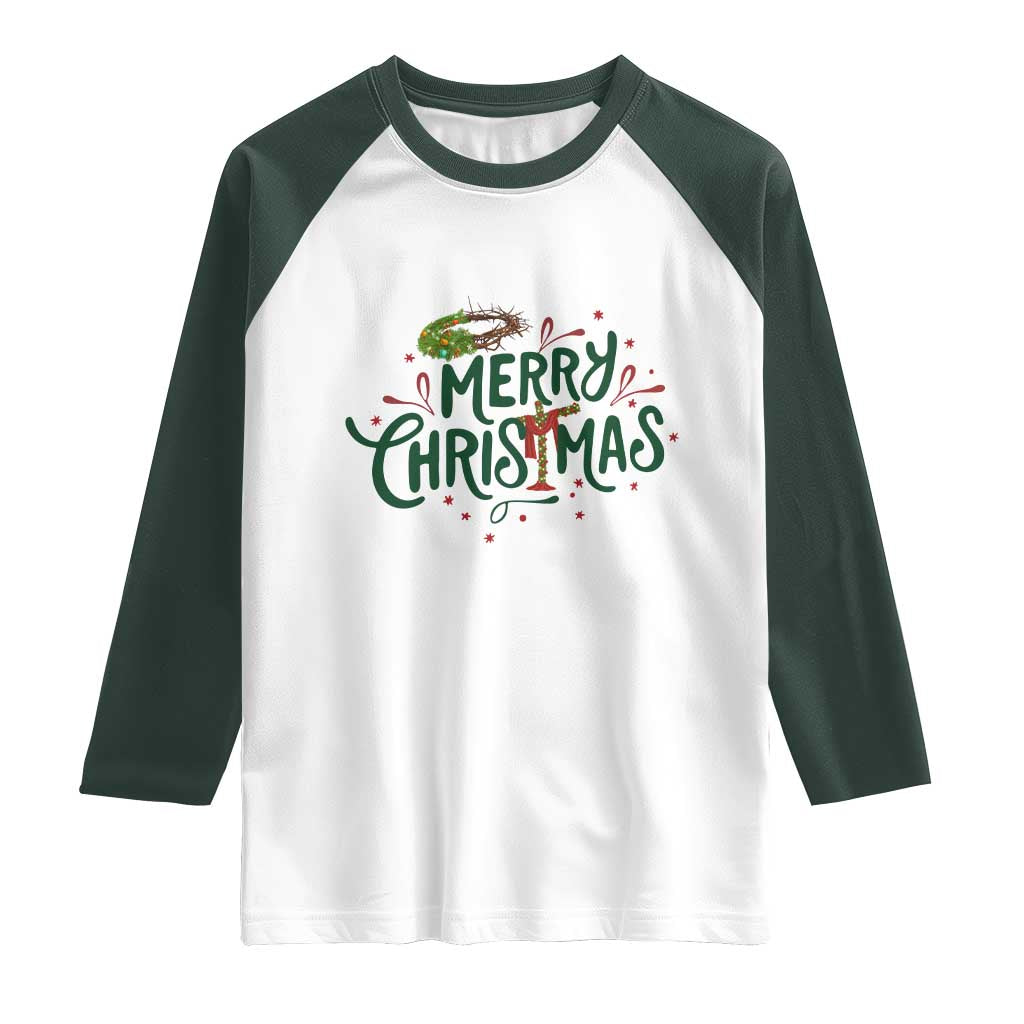 Jesus Christian Christmas Raglan Shirt - Wonder Print Shop