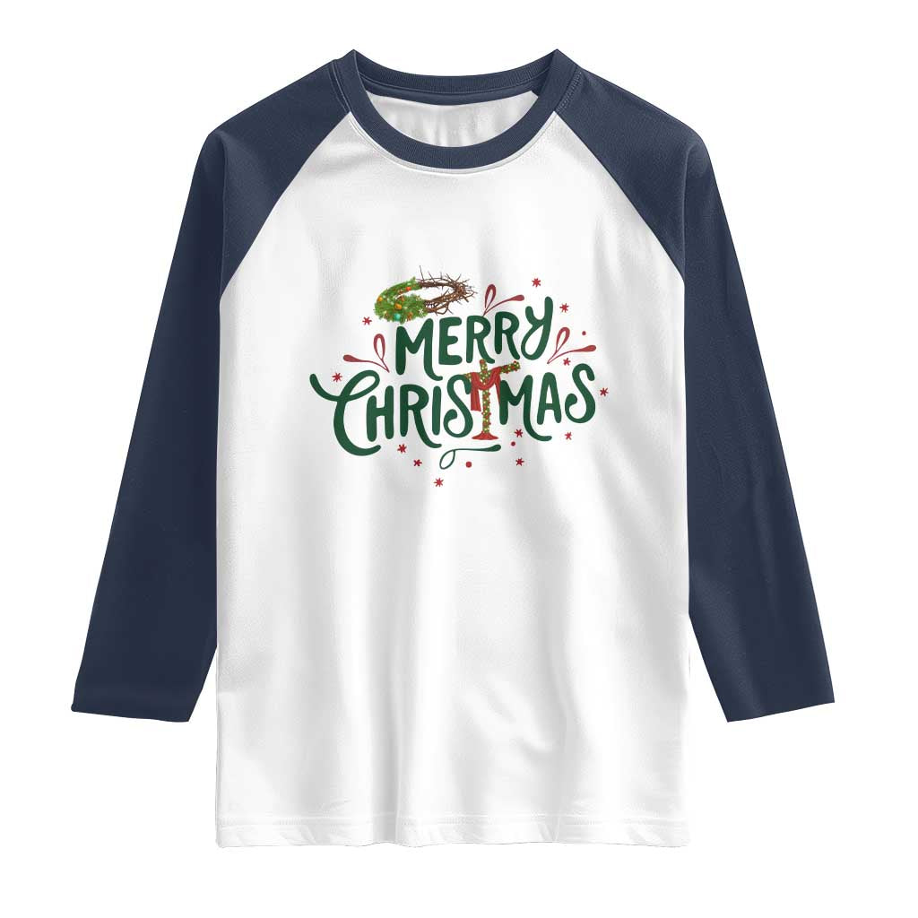 Jesus Christian Christmas Raglan Shirt - Wonder Print Shop