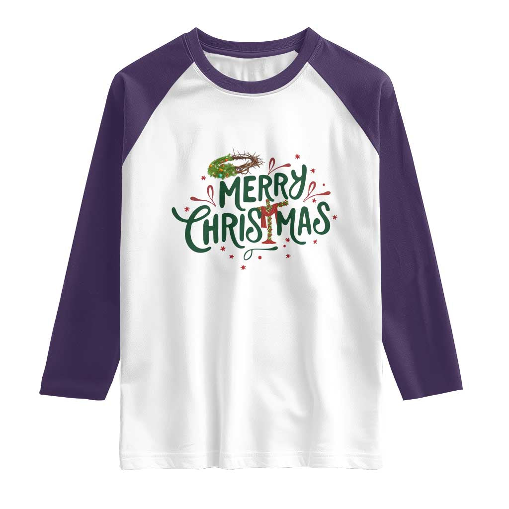 Jesus Christian Christmas Raglan Shirt - Wonder Print Shop