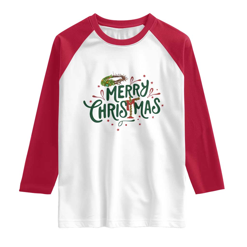 Jesus Christian Christmas Raglan Shirt - Wonder Print Shop