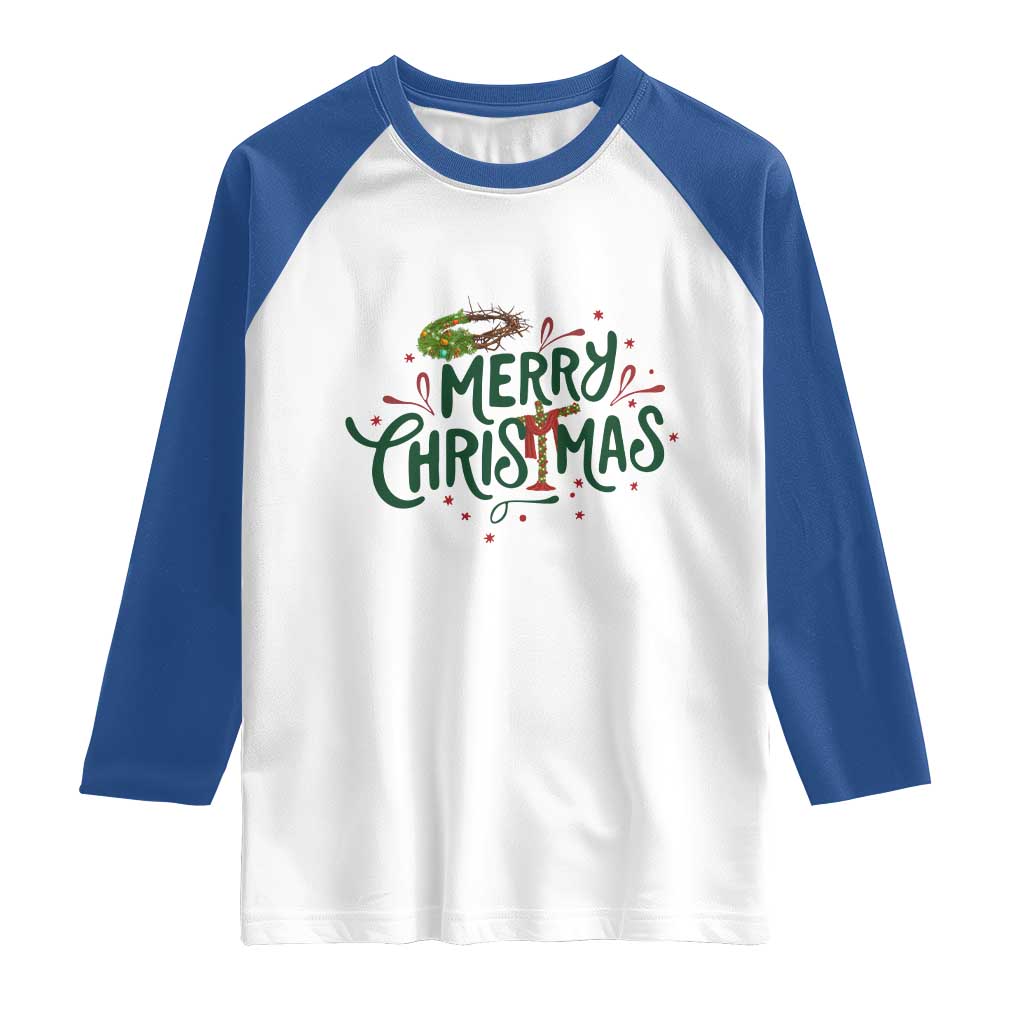 Jesus Christian Christmas Raglan Shirt - Wonder Print Shop