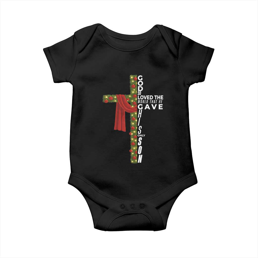Jesus Christian Christmas Baby Onesie God So Loved The World That He Gave His Only Son - Wonder Print Shop
