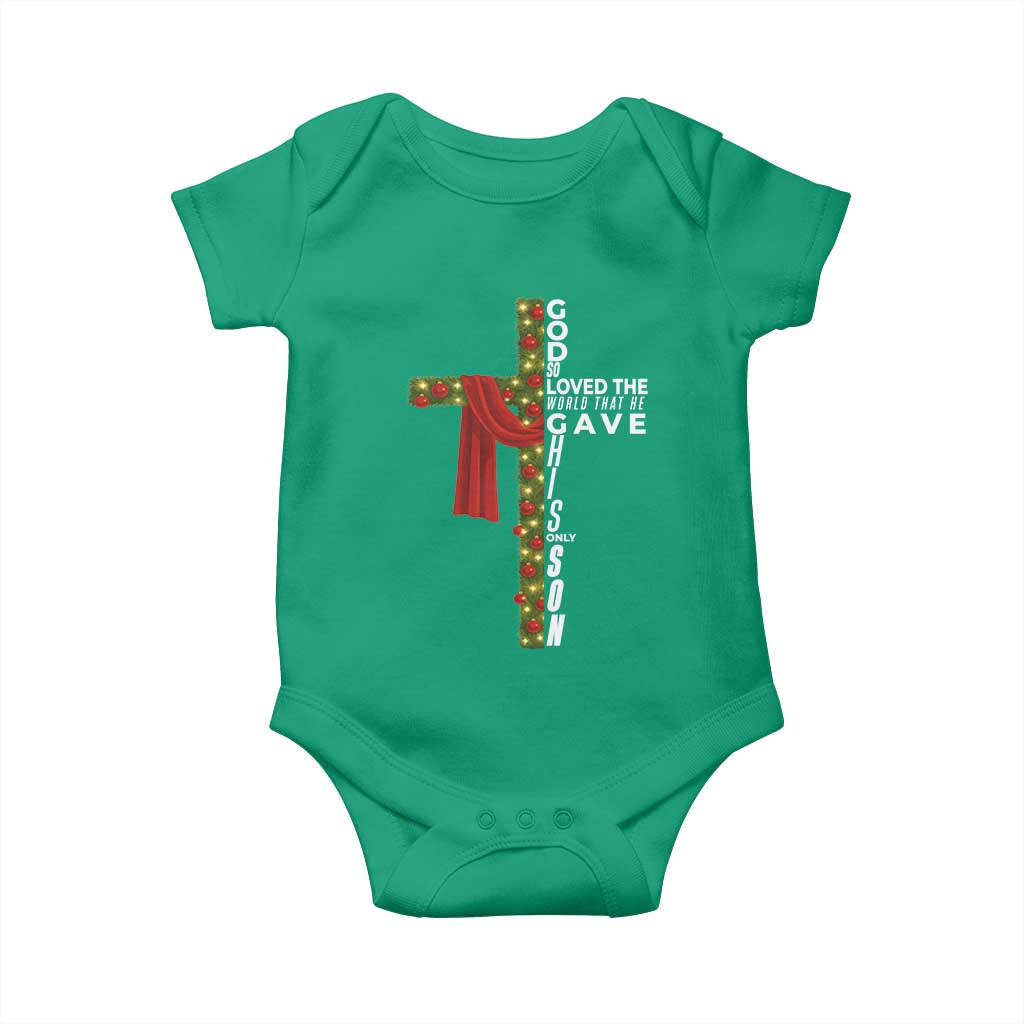 Jesus Christian Christmas Baby Onesie God So Loved The World That He Gave His Only Son - Wonder Print Shop