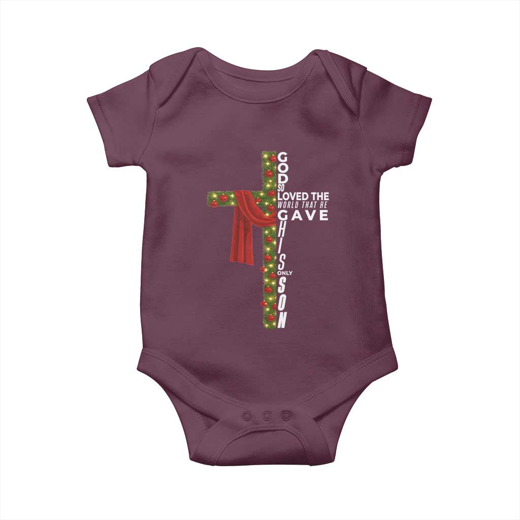 Jesus Christian Christmas Baby Onesie God So Loved The World That He Gave His Only Son - Wonder Print Shop