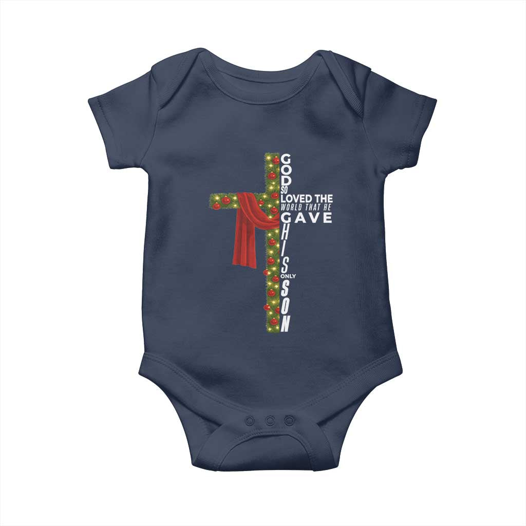 Jesus Christian Christmas Baby Onesie God So Loved The World That He Gave His Only Son - Wonder Print Shop