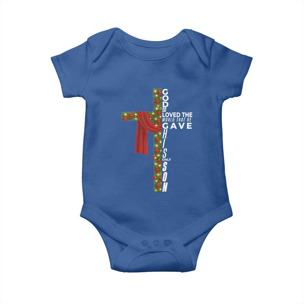 Jesus Christian Christmas Baby Onesie God So Loved The World That He Gave His Only Son - Wonder Print Shop
