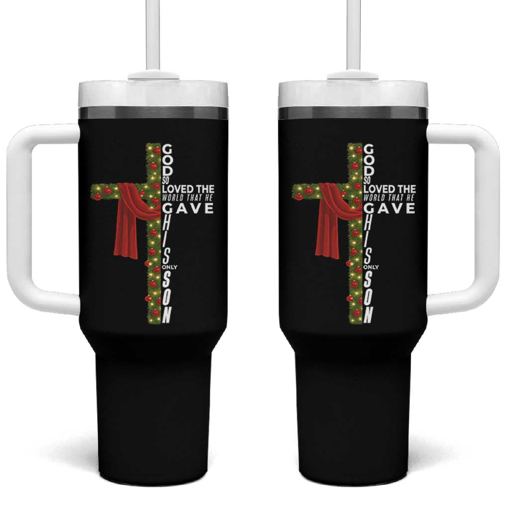 Jesus Christian Christmas Tumbler With Handle God So Loved The World That He Gave His Only Son - Wonder Print Shop