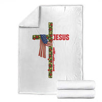 Jesus Patriotic Christmas Throw Blanket Loves Jesus And America Too - Wonder Print Shop