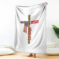 Jesus Patriotic Christmas Throw Blanket Loves Jesus And America Too - Wonder Print Shop