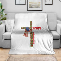 Jesus Patriotic Christmas Throw Blanket Loves Jesus And America Too - Wonder Print Shop