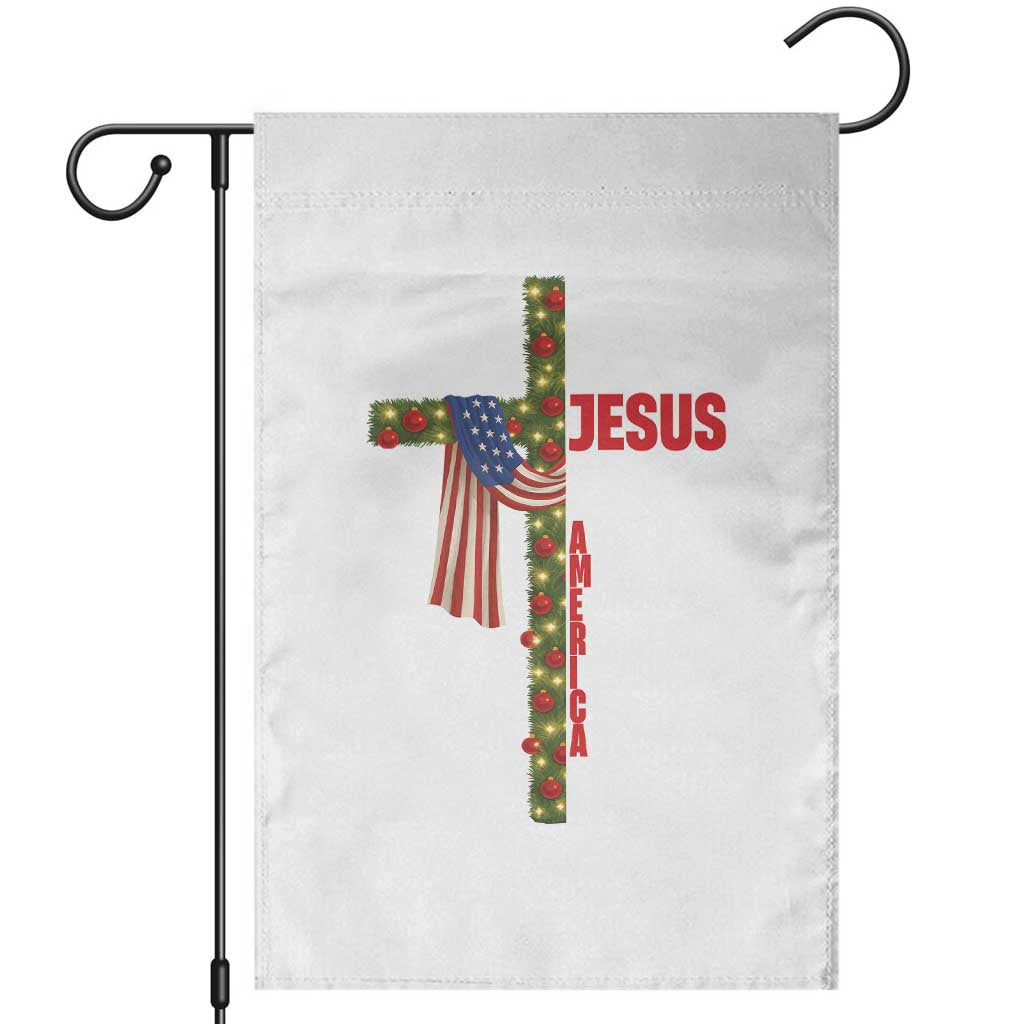 Jesus Patriotic Christmas Garden Flag Loves Jesus And America Too - Wonder Print Shop