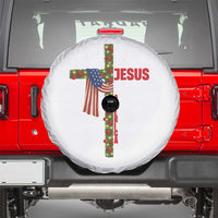 Jesus Patriotic Christmas Spare Tire Cover Loves Jesus And America Too - Wonder Print Shop