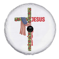Jesus Patriotic Christmas Spare Tire Cover Loves Jesus And America Too - Wonder Print Shop
