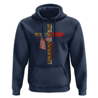 Jesus Patriotic Christmas Hoodie Loves Jesus And America Too - Wonder Print Shop