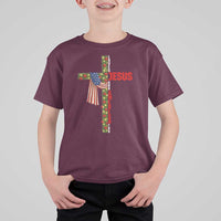 Jesus Patriotic Christmas T Shirt For Kid Loves Jesus And America Too - Wonder Print Shop