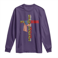 Jesus Patriotic Christmas Long Sleeve Shirt Loves Jesus And America Too - Wonder Print Shop