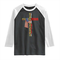 Jesus Patriotic Christmas Raglan Shirt Loves Jesus And America Too - Wonder Print Shop