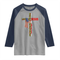 Jesus Patriotic Christmas Raglan Shirt Loves Jesus And America Too - Wonder Print Shop