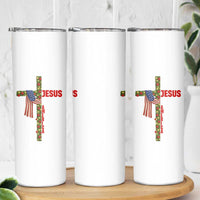 Jesus Patriotic Christmas Skinny Tumbler Loves Jesus And America Too - Wonder Print Shop