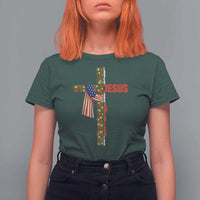 Jesus Patriotic Christmas T Shirt For Women Loves Jesus And America Too - Wonder Print Shop