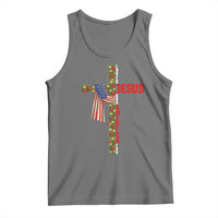 Jesus Patriotic Christmas Tank Top Loves Jesus And America Too - Wonder Print Shop