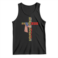 Jesus Patriotic Christmas Tank Top Loves Jesus And America Too - Wonder Print Shop