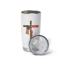 Jesus Patriotic Christmas Tumbler Cup Loves Jesus And America Too - Wonder Print Shop