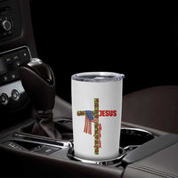 Jesus Patriotic Christmas Tumbler Cup Loves Jesus And America Too - Wonder Print Shop