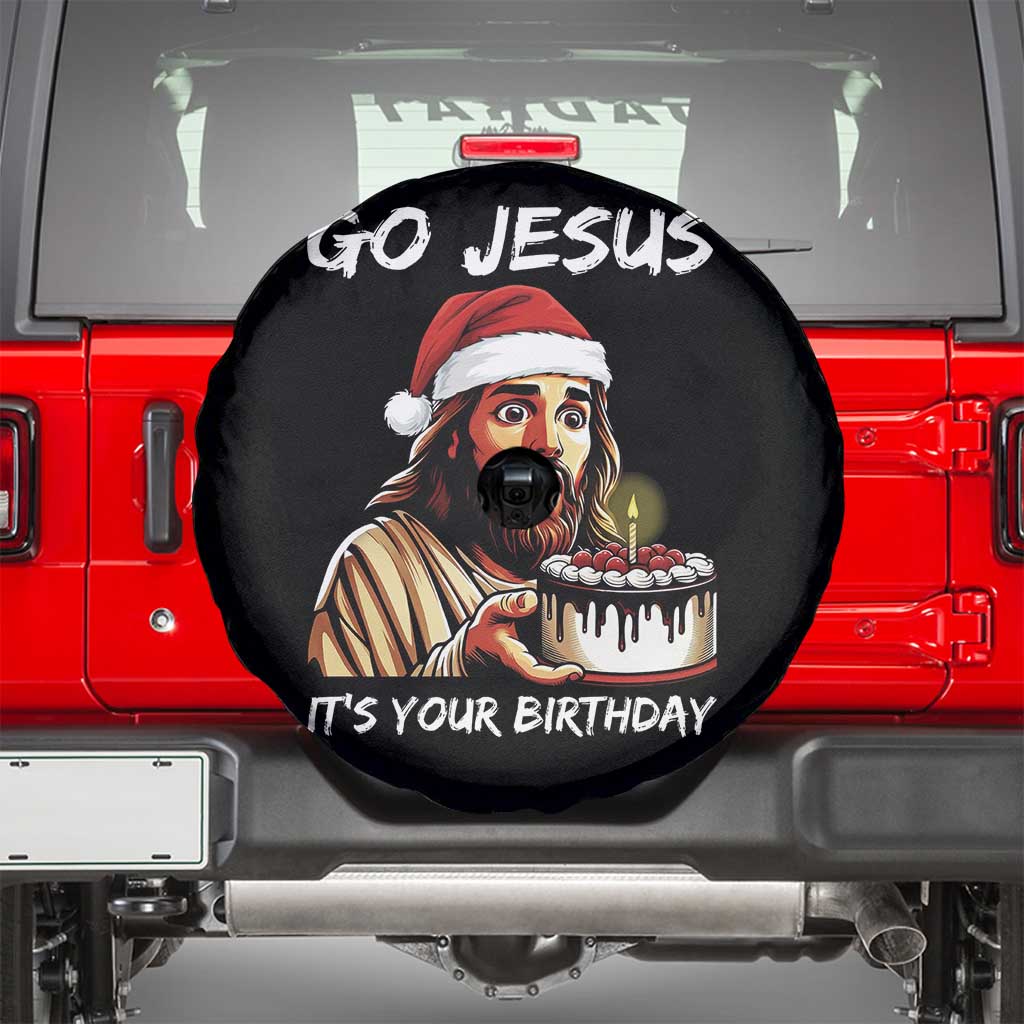 Funny Jesus Christmas Spare Tire Cover Go Jesus It Is Your Birthday - Wonder Print Shop