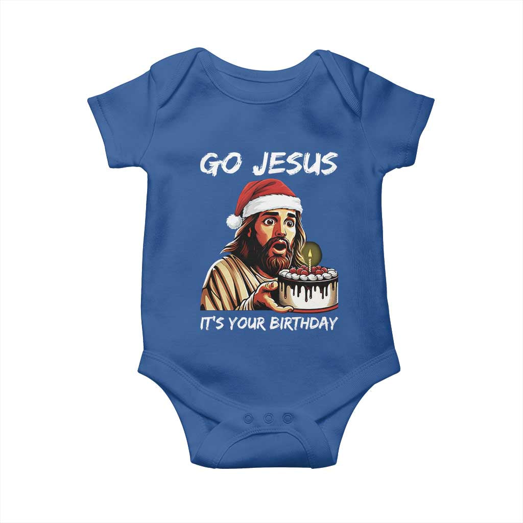 Funny Jesus Christmas Baby Onesie Go Jesus It Is Your Birthday - Wonder Print Shop