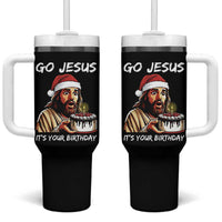 Funny Jesus Christmas Tumbler With Handle Go Jesus It Is Your Birthday - Wonder Print Shop
