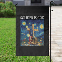 Army Christian Garden Flag Soldier Cross Starry Night Faith Patriotic Jesus - Wonder Print Shop