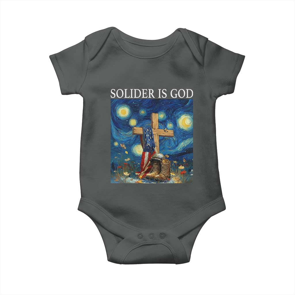 Army Christian Baby Onesie Soldier Cross Starry Night Faith Patriotic Jesus - Wonder Print Shop
