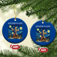 Army Christian Ceramic Ornament Soldier Cross Starry Night Faith Patriotic Jesus - Wonder Print Shop