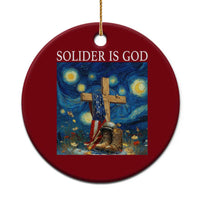 Army Christian Ceramic Ornament Soldier Cross Starry Night Faith Patriotic Jesus - Wonder Print Shop