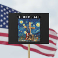 Army Christian Protest Sign Soldier Cross Starry Night Faith Patriotic Jesus - Wonder Print Shop
