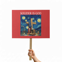 Army Christian Protest Sign Soldier Cross Starry Night Faith Patriotic Jesus - Wonder Print Shop