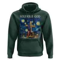 Army Christian Hoodie Soldier Cross Starry Night Faith Patriotic Jesus - Wonder Print Shop