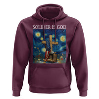 Army Christian Hoodie Soldier Cross Starry Night Faith Patriotic Jesus - Wonder Print Shop