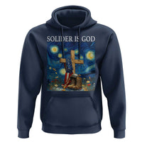 Army Christian Hoodie Soldier Cross Starry Night Faith Patriotic Jesus - Wonder Print Shop