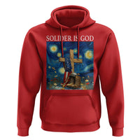 Army Christian Hoodie Soldier Cross Starry Night Faith Patriotic Jesus - Wonder Print Shop