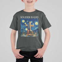 Army Christian T Shirt For Kid Soldier Cross Starry Night Faith Patriotic Jesus - Wonder Print Shop