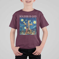 Army Christian T Shirt For Kid Soldier Cross Starry Night Faith Patriotic Jesus - Wonder Print Shop