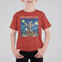 Army Christian T Shirt For Kid Soldier Cross Starry Night Faith Patriotic Jesus - Wonder Print Shop