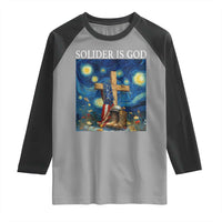 Army Christian Raglan Shirt Soldier Cross Starry Night Faith Patriotic Jesus - Wonder Print Shop