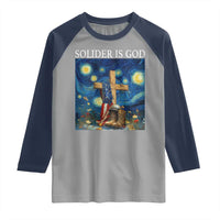 Army Christian Raglan Shirt Soldier Cross Starry Night Faith Patriotic Jesus - Wonder Print Shop