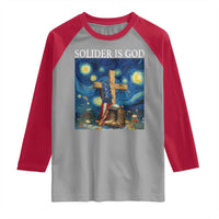 Army Christian Raglan Shirt Soldier Cross Starry Night Faith Patriotic Jesus - Wonder Print Shop