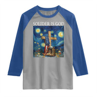 Army Christian Raglan Shirt Soldier Cross Starry Night Faith Patriotic Jesus - Wonder Print Shop